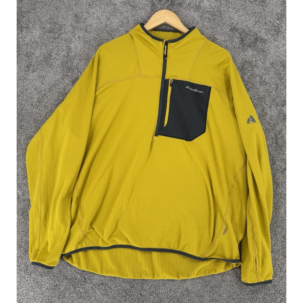 Eddie Bauer First Ascent FreeHeat Quarter Zip Fleece Pullover Mens 2XL Yellow